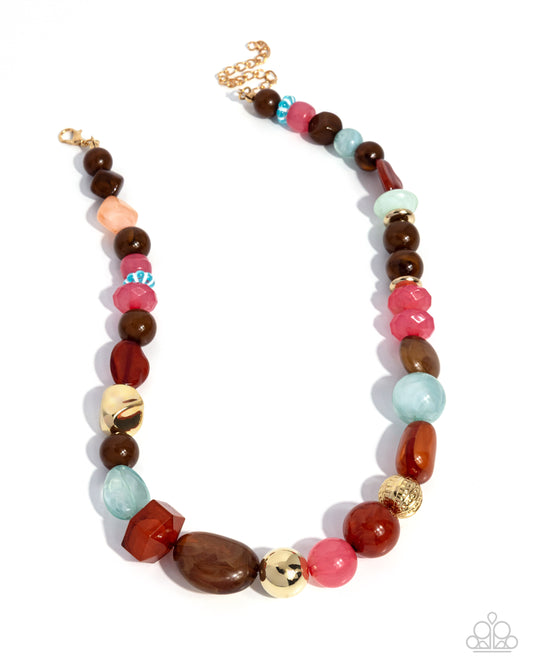 Modular Malibu - Multicolored Beaded Paparazzi Necklace & matching earrings