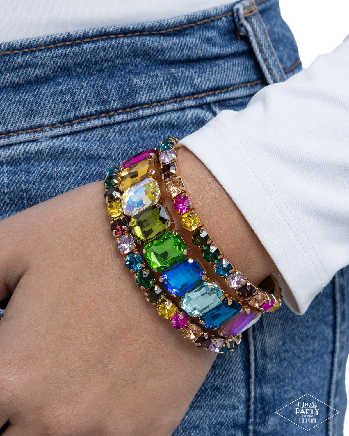 Candescent Caliber - Multicolored Gem Paparazzi Stretch Bracelet