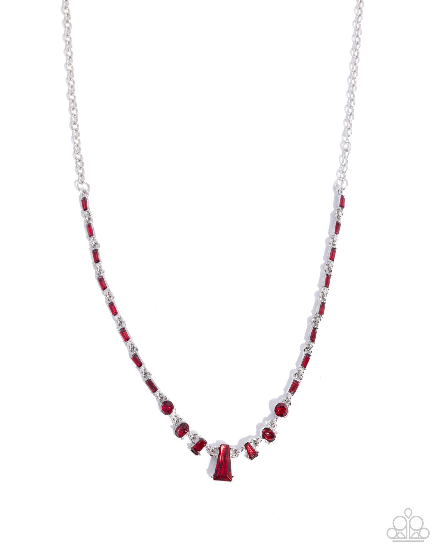 Boyfriends Gift - Red Gems/Rhinestones Paparazzi Necklace & matching earrings