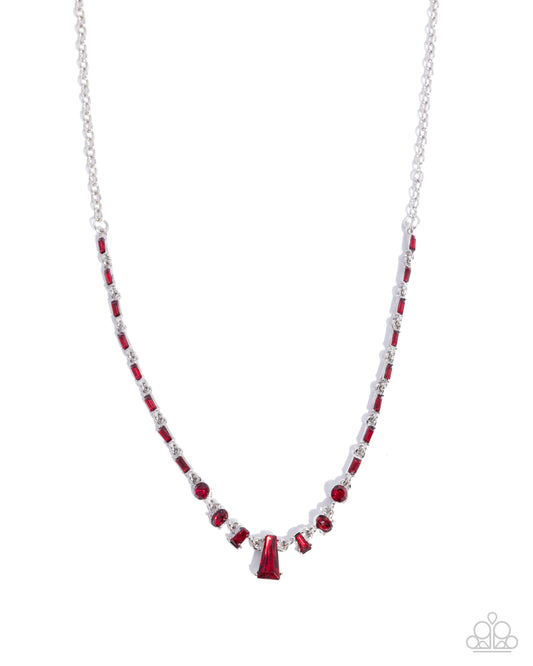 Boyfriends Gift - Red Gems/Rhinestones Paparazzi Necklace & matching earrings
