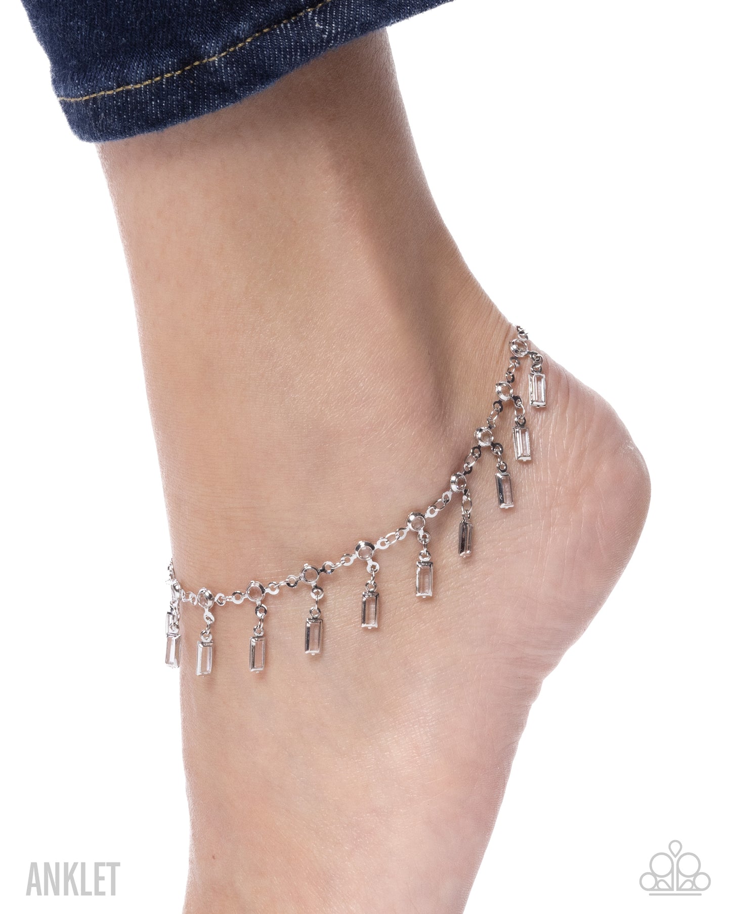 Effervescent Element - White Beads/Silver Fittings Paparazzi Anklet