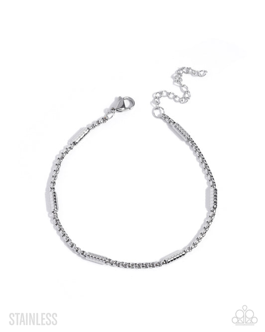 Timeless Tyrant - Silver Stainless Steel Abstract Chain Paparazzi Men's Bracelet