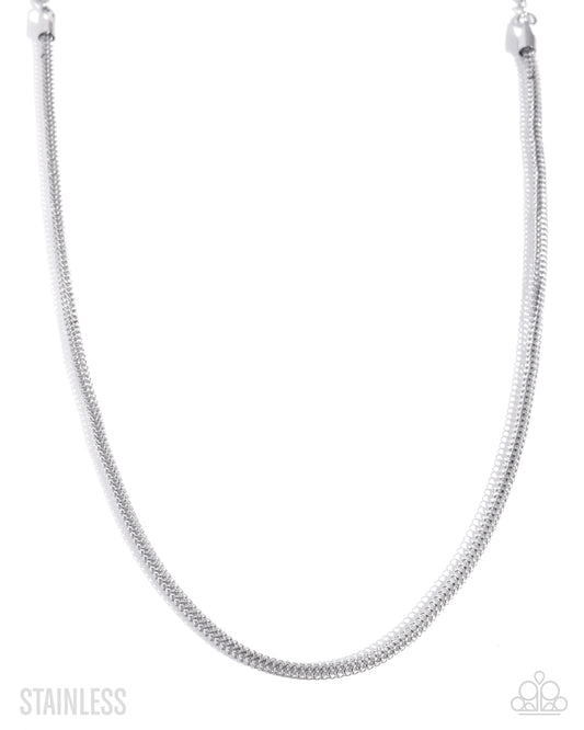 Elemental Effect - Silver Stainless Steel Abstract Chain Paparazzi Necklace