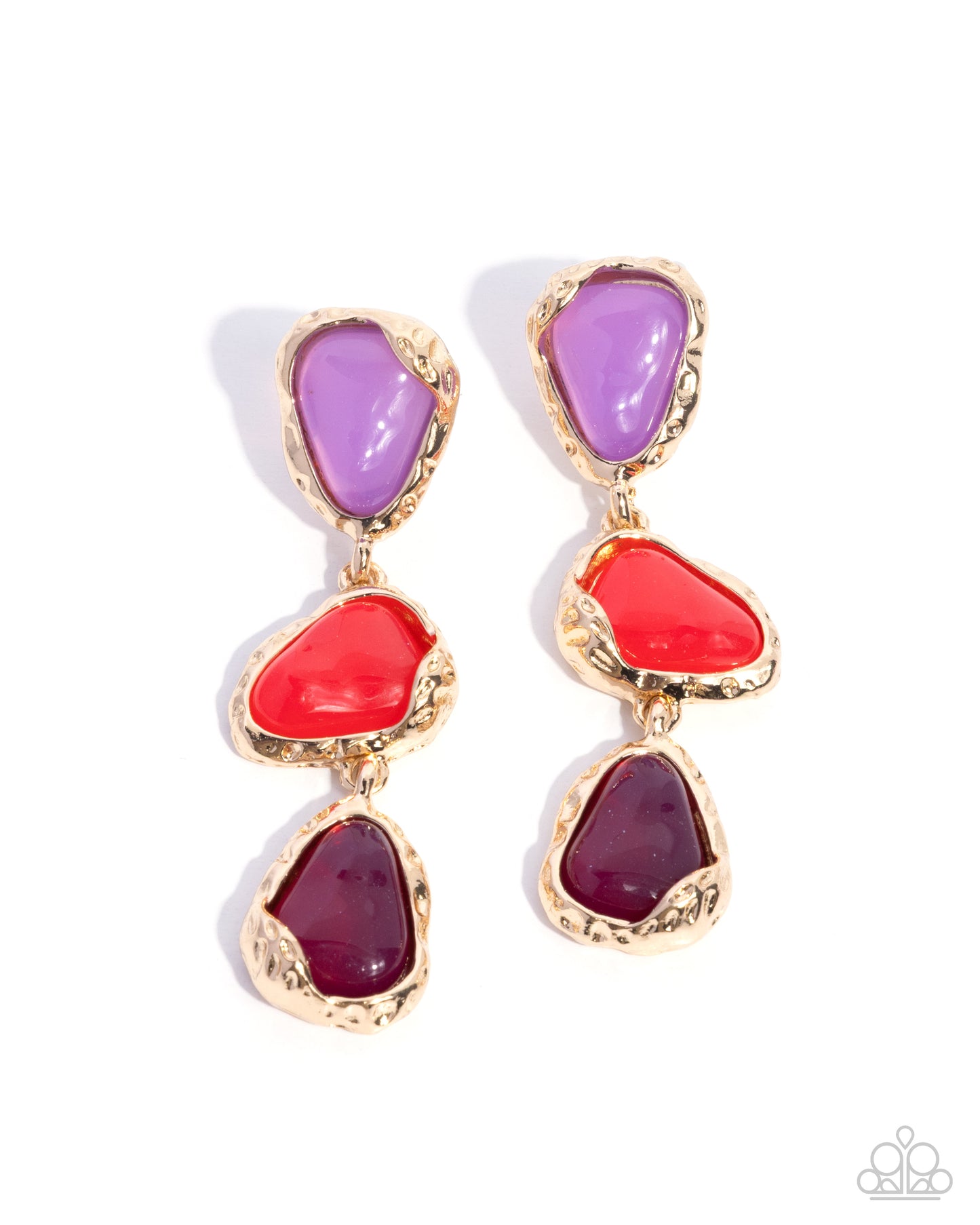 Portrait Palooza - Purple & Pink Acrylic Beaded Paparazzi Earrings