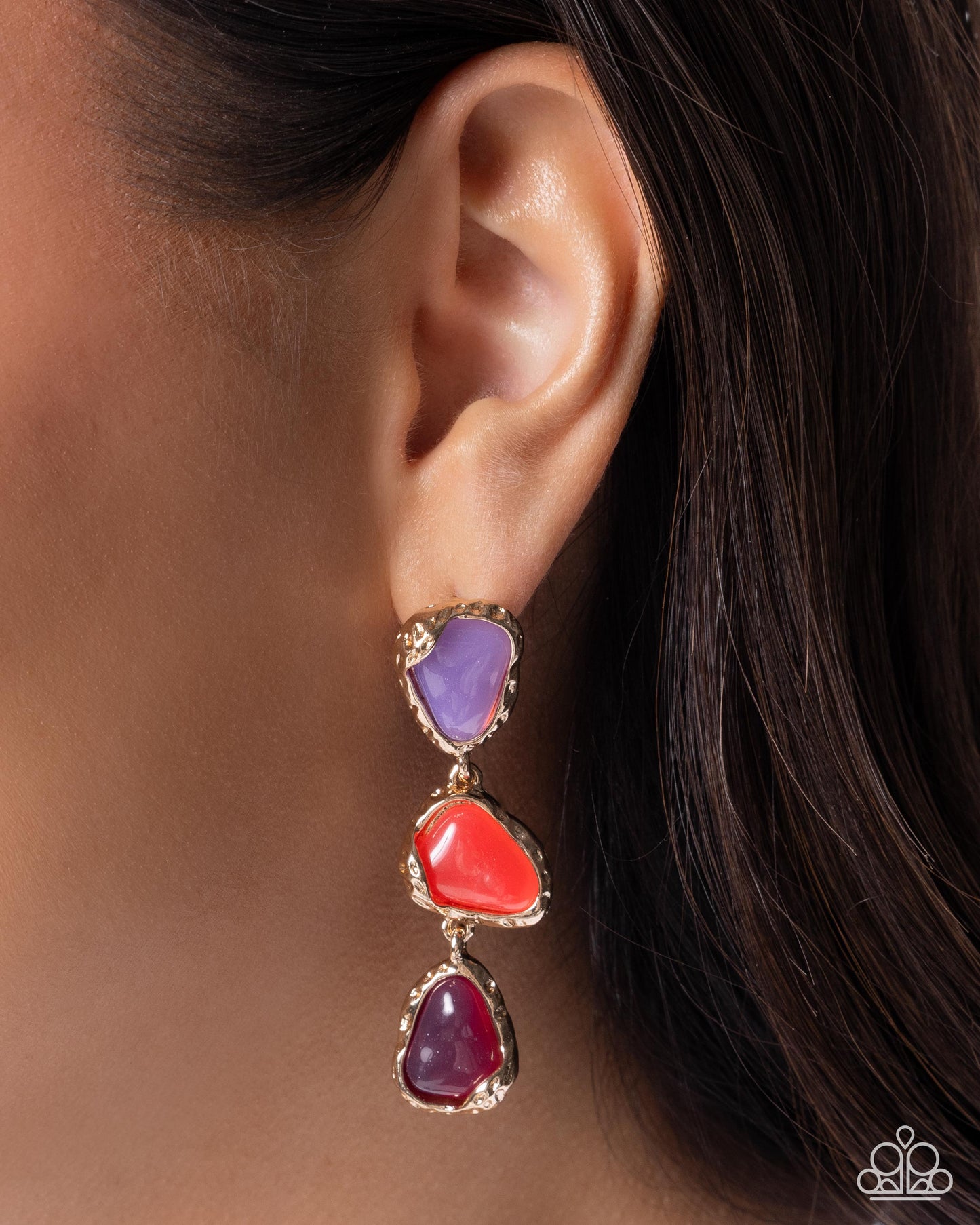 Portrait Palooza - Purple & Pink Acrylic Beaded Paparazzi Earrings