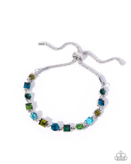 Checking for Chic - Green & Blue Gem Paparazzi Bracelet