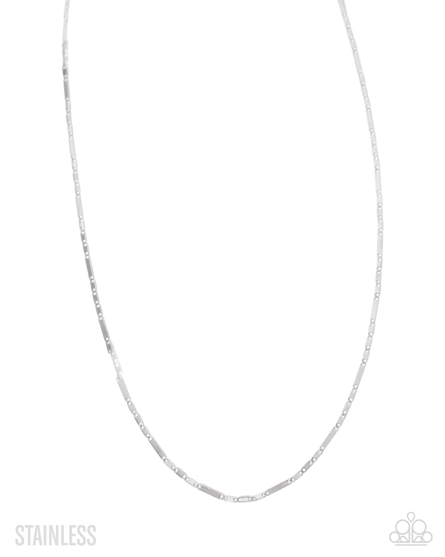 Smokeshow Sheen - Silver Stainless Steel Abstract Chain Paparazzi Men's Necklace
