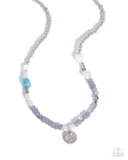 Santa Fe Story - Silver Beads/Gray Discs/UV Beads Paparazzi Necklace & matching earrings