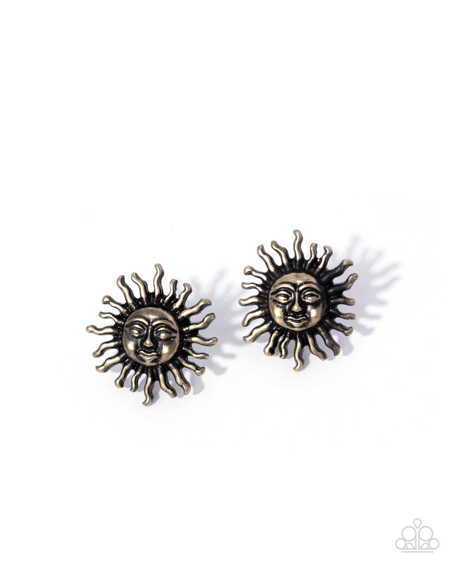 Sensational Sunrise - Brass Sun Paparazzi Post Earrings