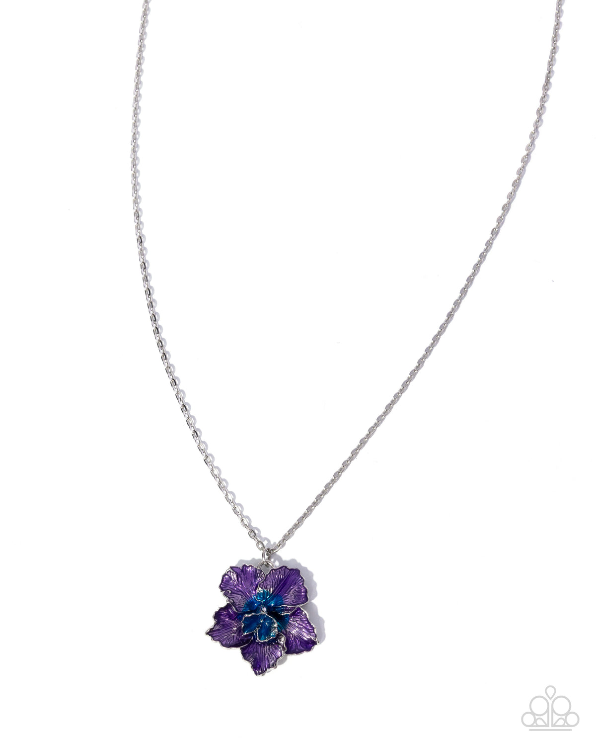 Petaled Pact - Purple/Blue Flower Pendant Paparazzi Necklace & matching earrings