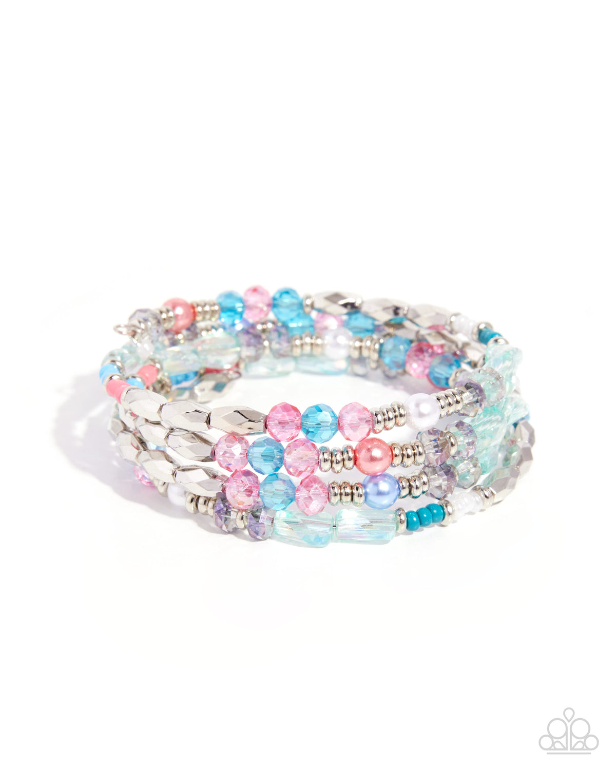 Crowd Pleasing Chic - Multicolored Beaded Paparazzi Coil Bracelet