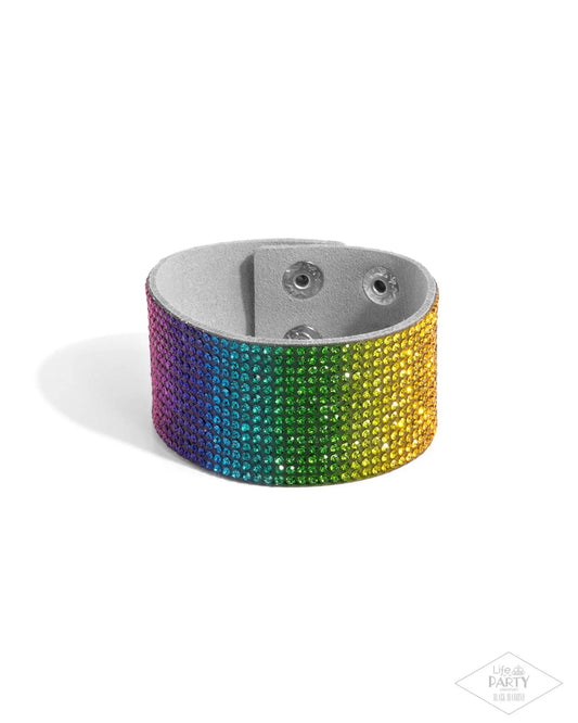 Fade Out - Multicolored Rainbow Ombre Rhinestone Paparazzi Snap Bracelet