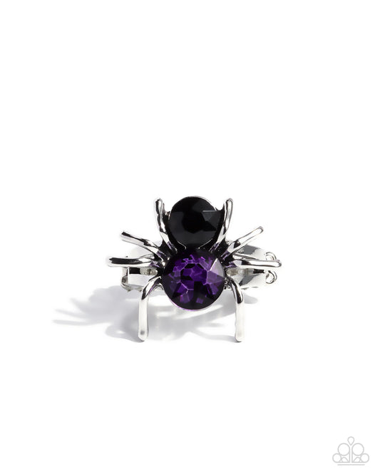 Spider Bite - Purple Gem Body/Black Gem Head Spider Paparazzi Ring