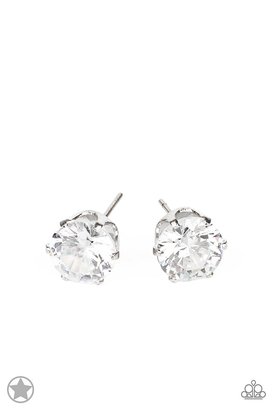 Just In TIMELESS - White Rhinestone Paparazzi Post Earrings