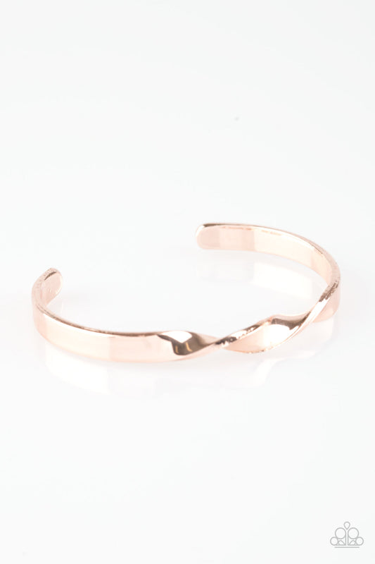 Traditional Twist - Rose Gold Twisted Bar Cuff Bracelet