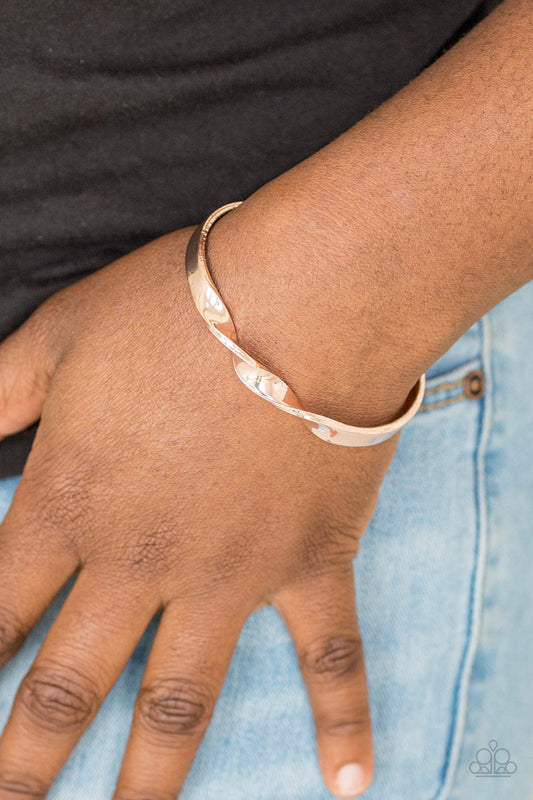 Traditional Twist - Rose Gold Twisted Bar Cuff Braacelet