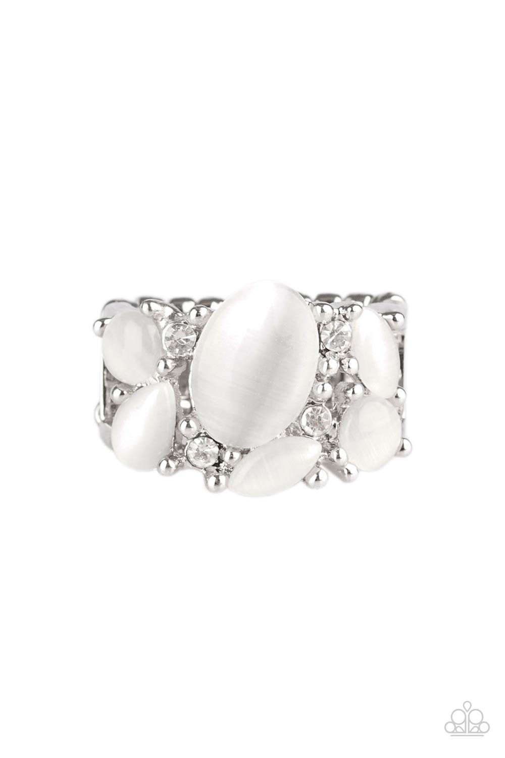 Modern Moonwalk - White Moonstone Paparazzi Ring