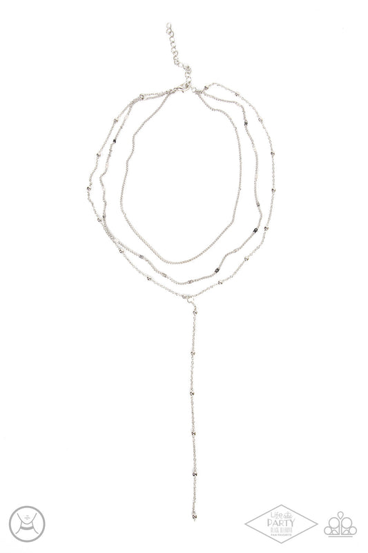 Think Like A Minimalist - Silver Multi Chain Paparazzi Choker Necklace & matching earrings
