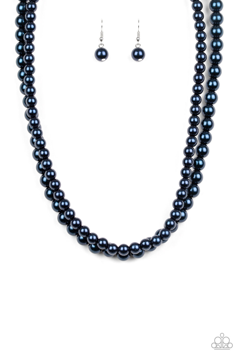 Woman Of The Century - Blue Pearl Double Strand Paparazzi Necklace & matching earrings