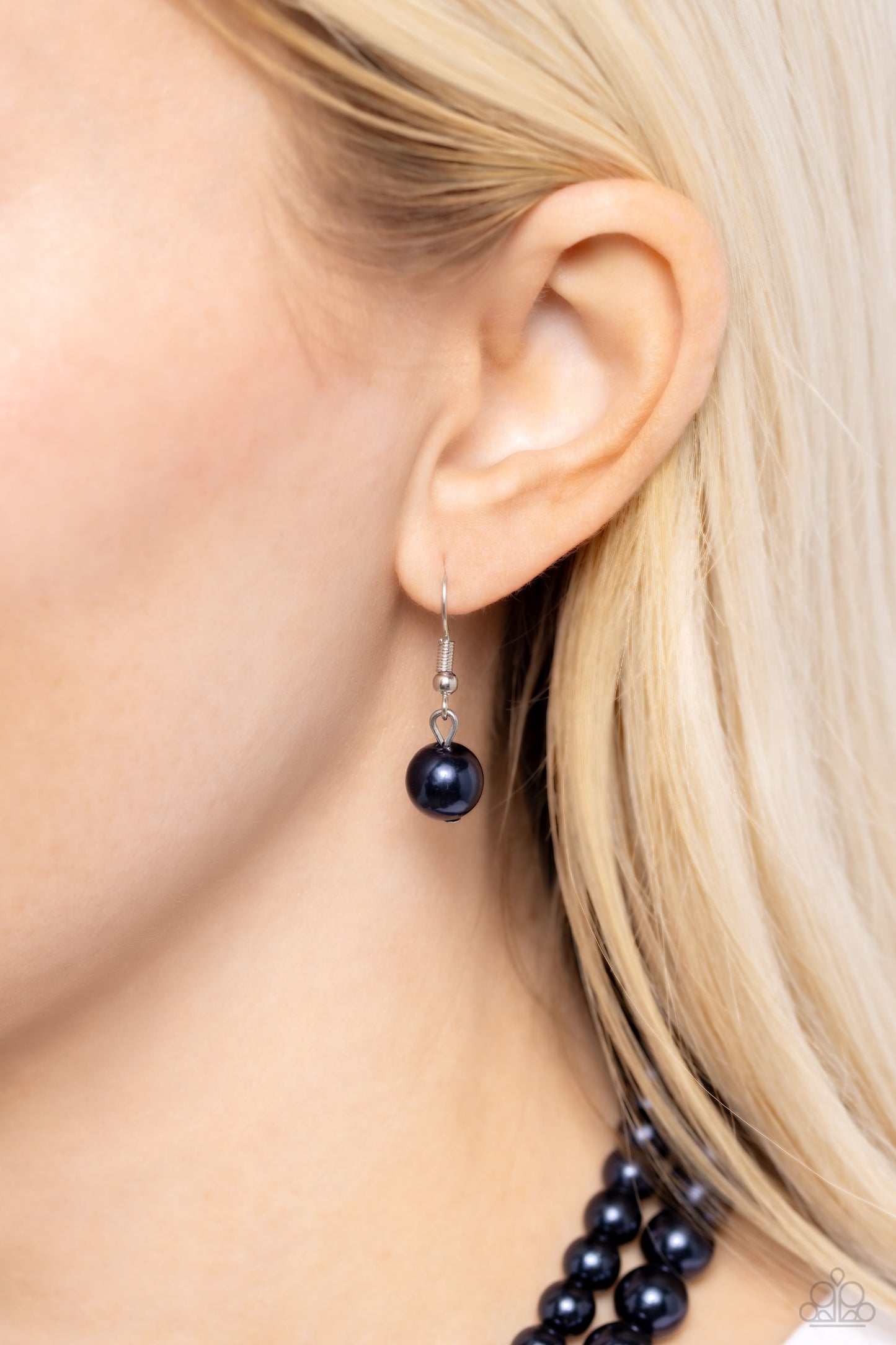 Woman Of The Century - Blue Pearl Double Strand Paparazzi Necklace & matching earrings