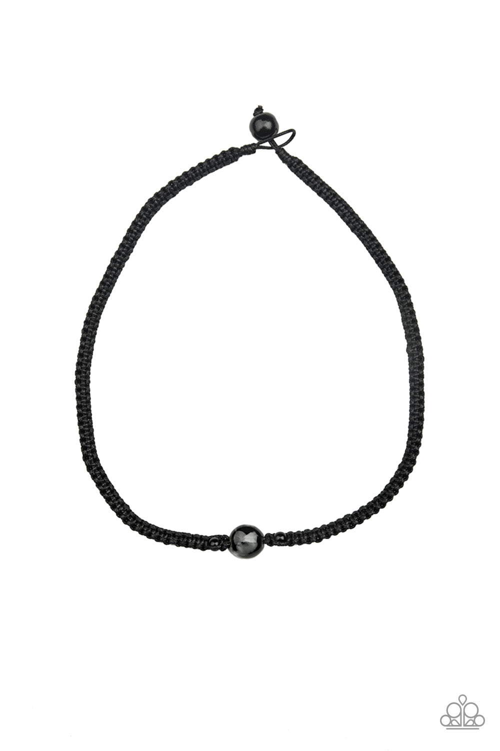 Go Climb A Mountain - Black Glassy Bead/Dainty Black Beads/Black Beaded Cord Urban Necklace