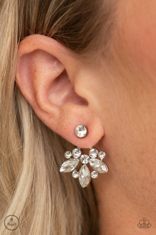 Crystal Constellations - White Rhinestone Double-Sided Post Earrings