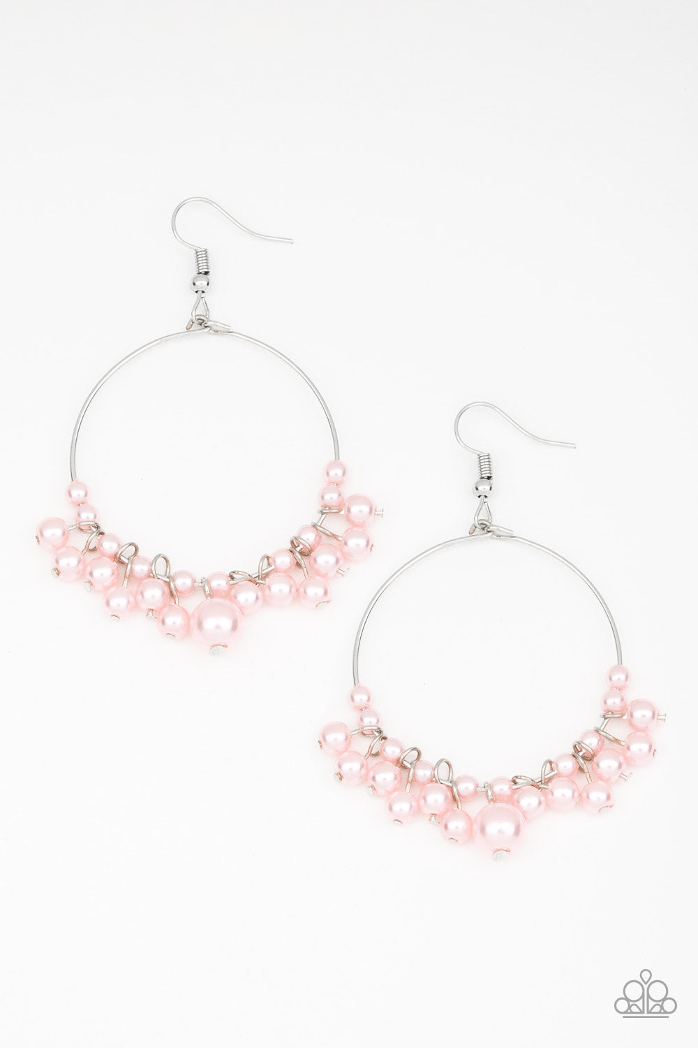 The PEARL-fectionist - Pink Pearls/Dainty Silver Hoop Earrings