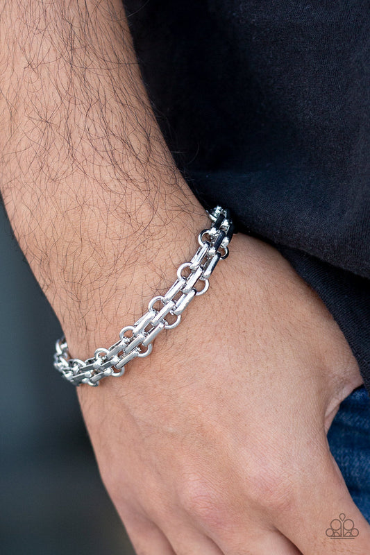 Urban Utility - Silver Doubled Link Adjustable Paparazzi Adjustable Bracelet