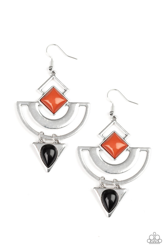 Geo Gypsy - Multi Black & Cinnamon Stick Beaded Tribal Inspired Earrings