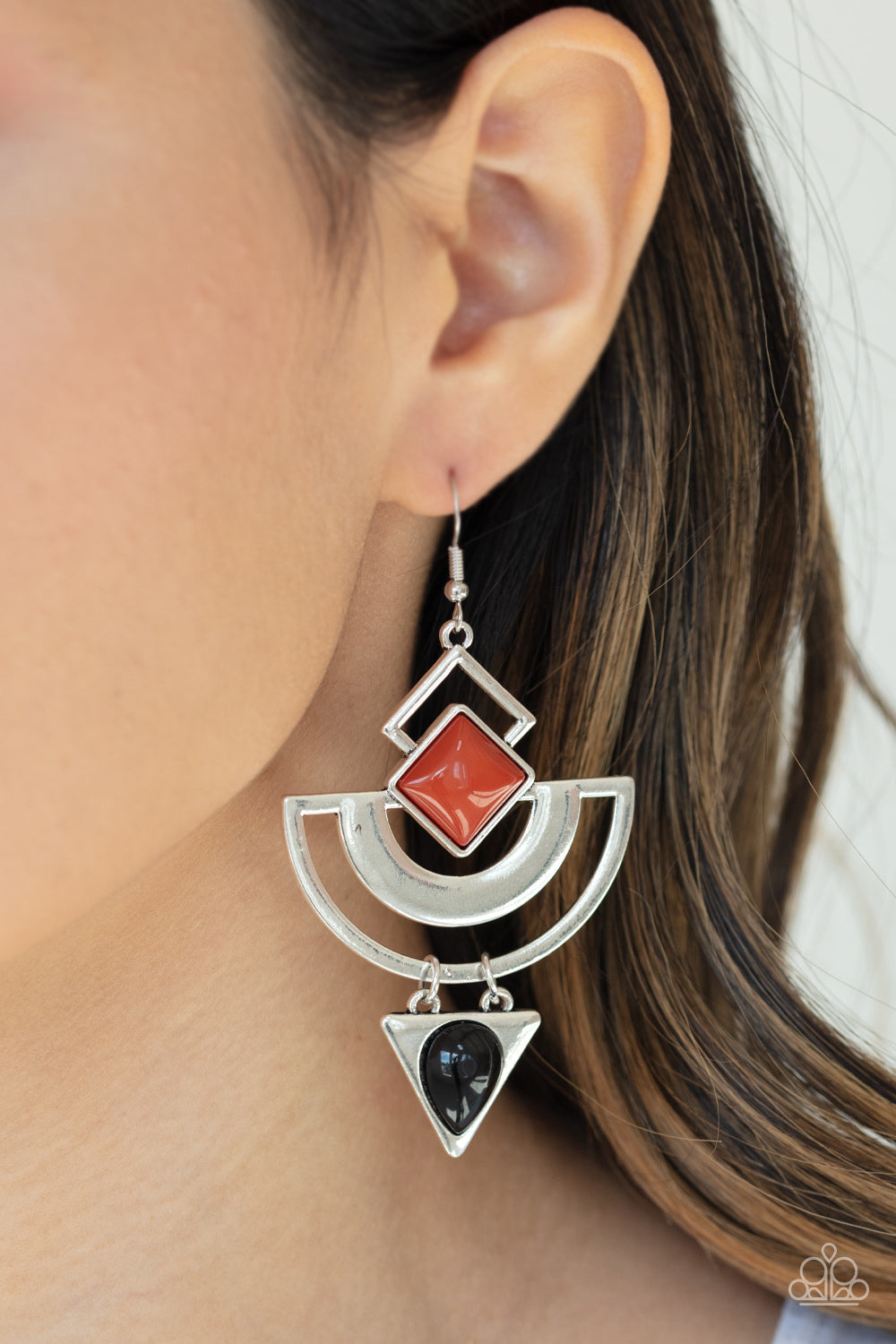 Geo Gypsy - Multi Black & Cinnamon Stick Beaded Tribal Inspired Earrings