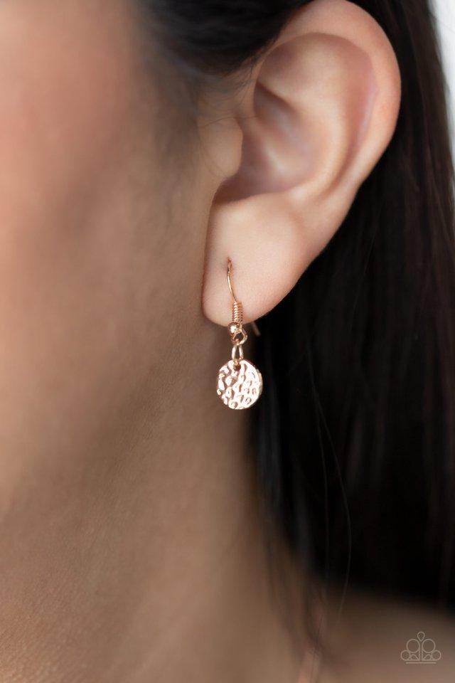 RADIAL Waves - Rose Gold Paparazzi Necklace & matching earrings