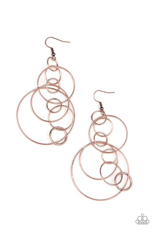 Running Circles Around You - Copper Small & Medium Chain Link Earrings