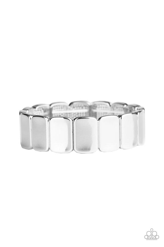 Retro Effect - Silver Paparazzi Stretch Bracelet