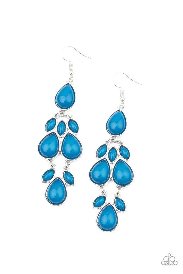 Superstar Social - Blue Marquise & Teardrop Beaded Paparazzi Earrings