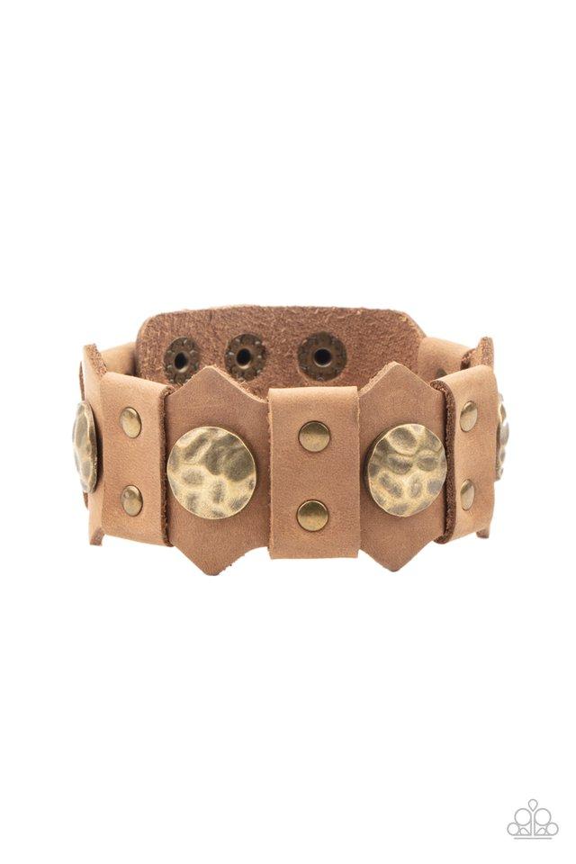 Electrified Edge - Brown Suede Paparazzi Men's Snap Bracelet