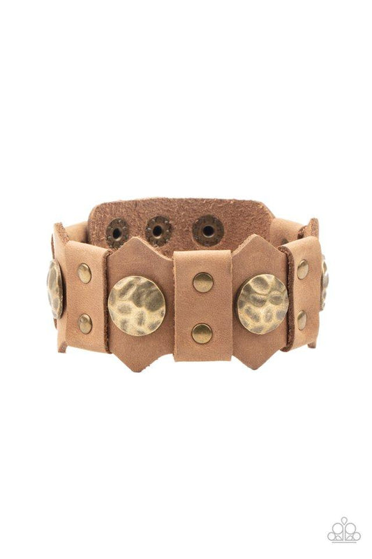 Electrified Edge - Brown Suede Paparazzi Men's Snap Bracelet