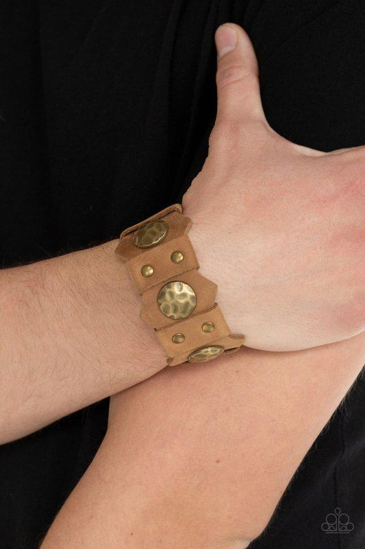 Electrified Edge - Brown Suede Paparazzi Men's Snap Bracelet