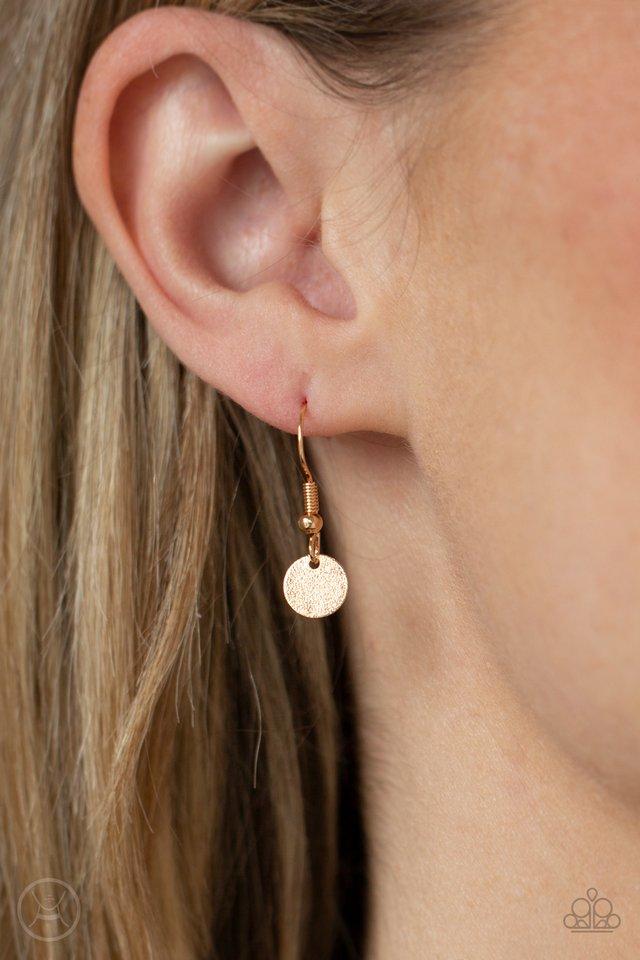 Musically Minimalist - Gold Hammered Disc Paparazzi Choker Necklace & matching earrings