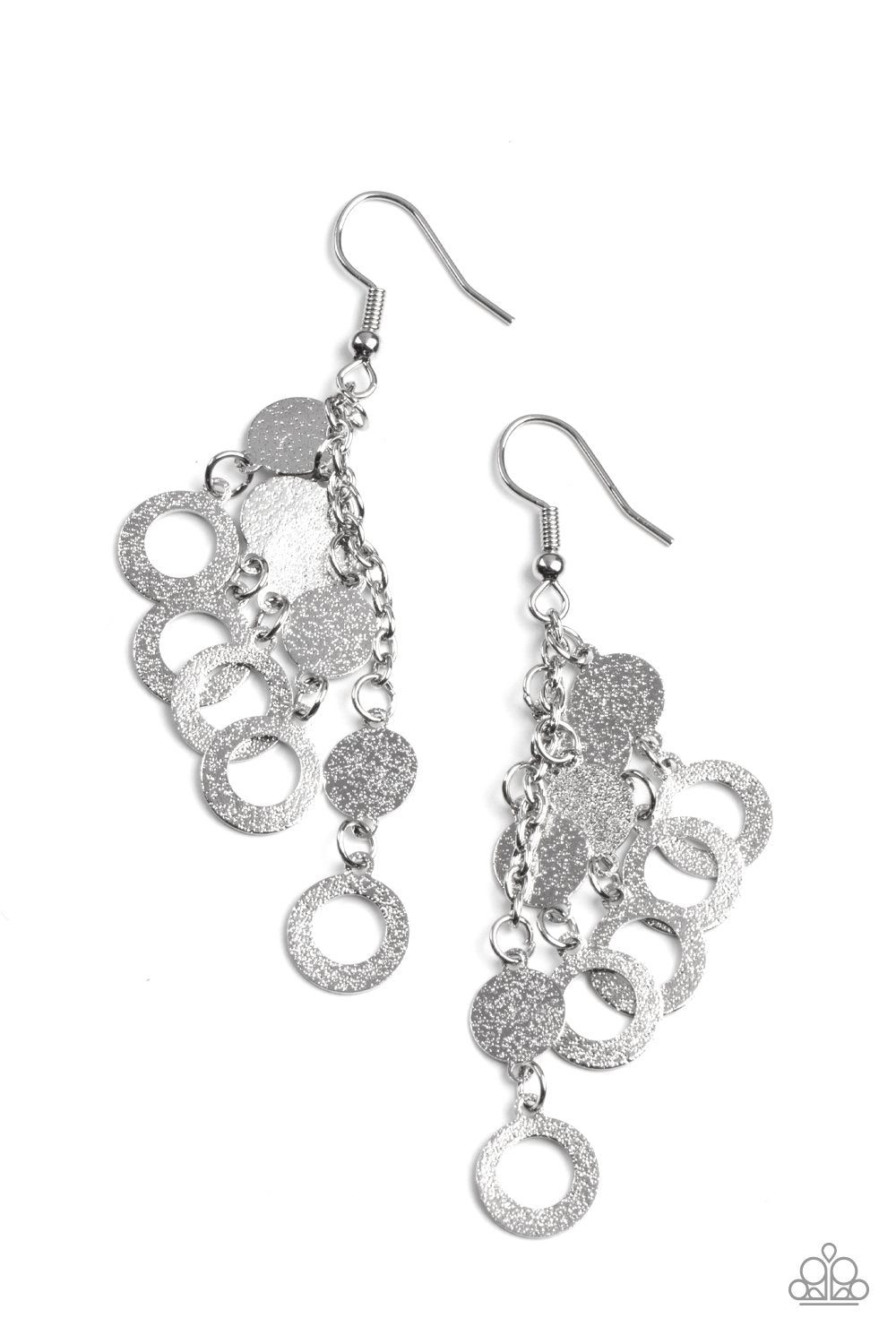 I'm Always BRIGHT - Silver Disc & Ring Paparazzi Tassel Earrings