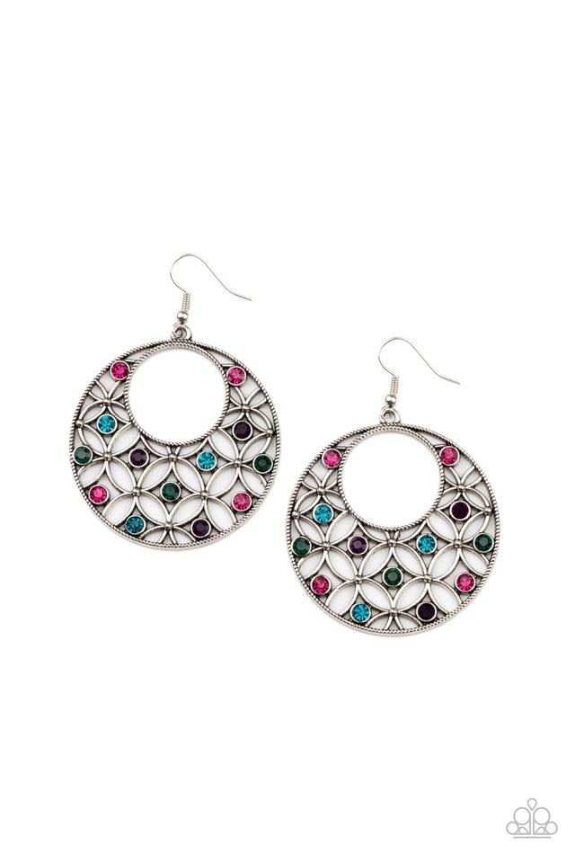 Garden Garnish - Multi Rhinestone Paparazzi Earrings