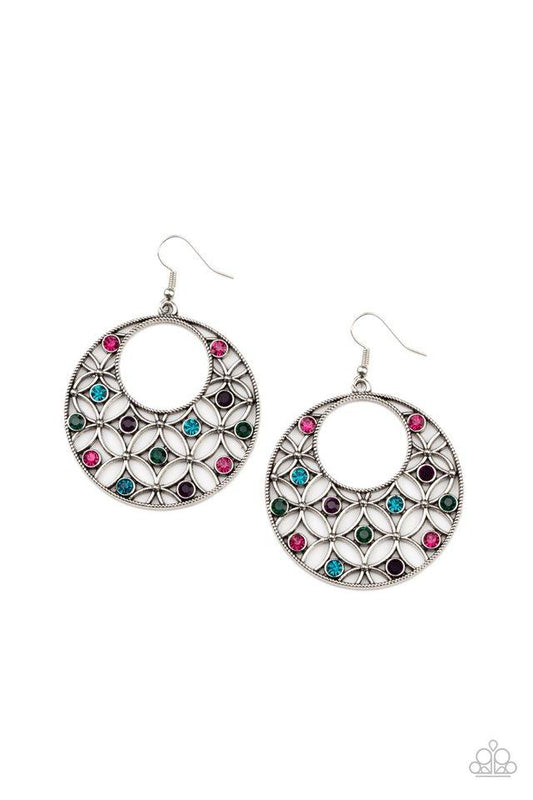 Garden Garnish - Multi Rhinestone Paparazzi Earrings