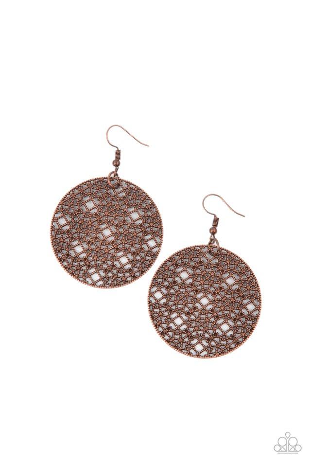 Metallic Mosaic - Copper Paparazzi Earrings