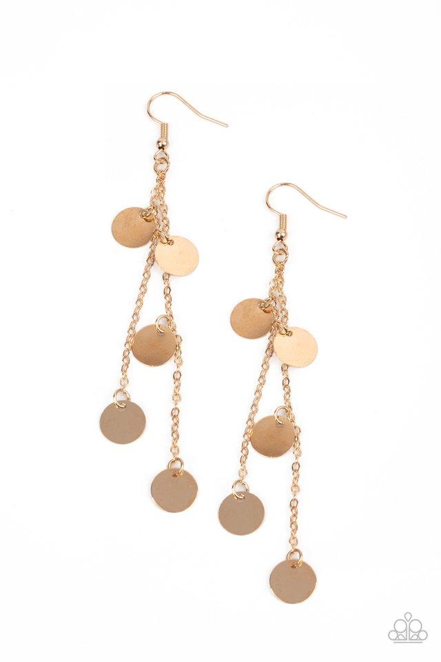 Take A Good Look - Gold Disc/Gold Chain Paparazzi Earrings