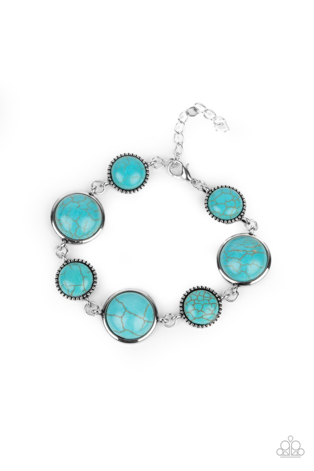 Turn Up The Terra - Blue/Turquoise Stone Paparazzi Adjustable Bracelet