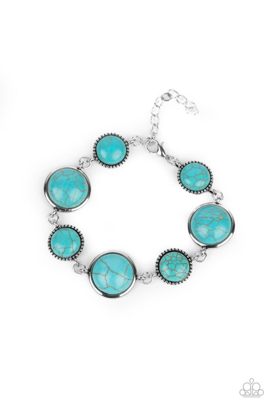 Turn Up The Terra - Blue/Turquoise Stone Paparazzi Adjustable Bracelet