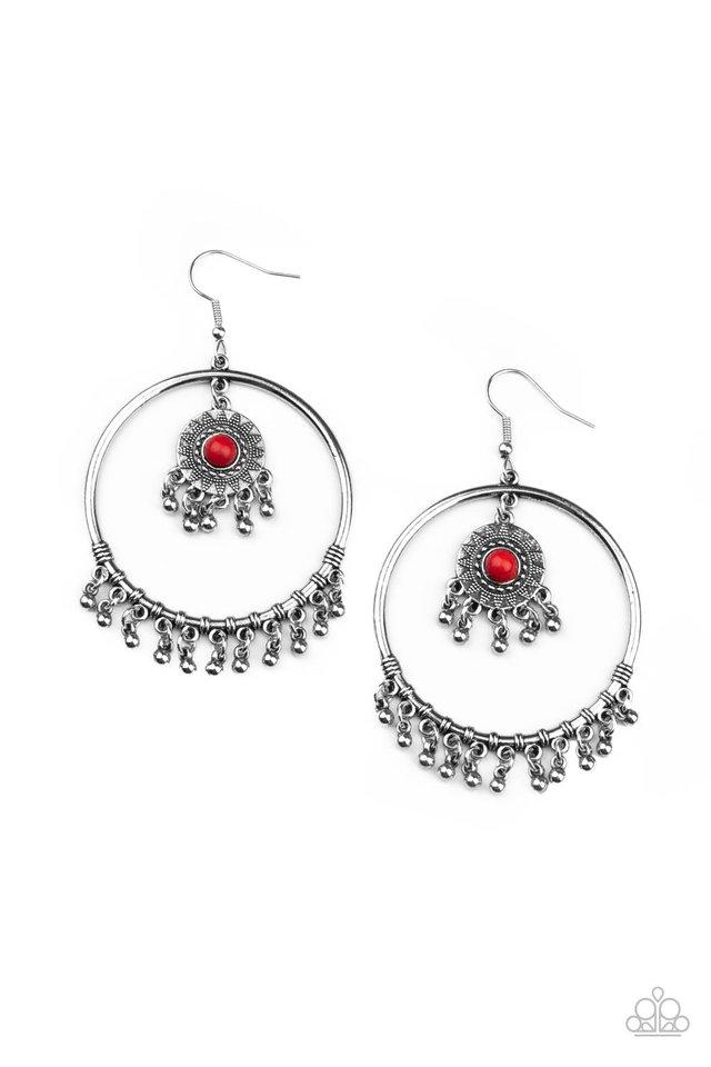 Sunny Equinox - Red Bead Paparazzi Earrings