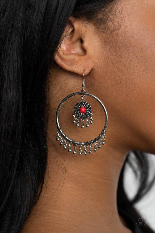 Sunny Equinox - Red Bead Paparazzi Earrings