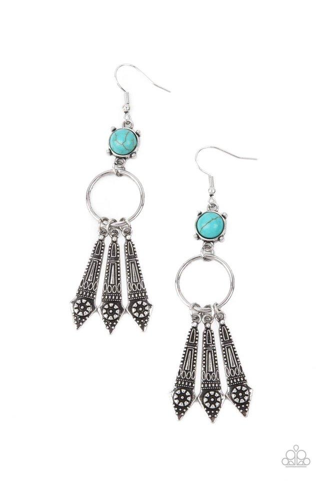 Prana Paradise - Blue/Turquoise Stone Paparazzi Earrings