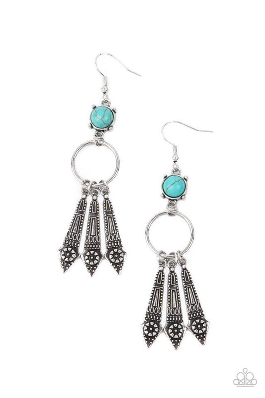 Prana Paradise - Blue/Turquoise Stone Paparazzi Earrings