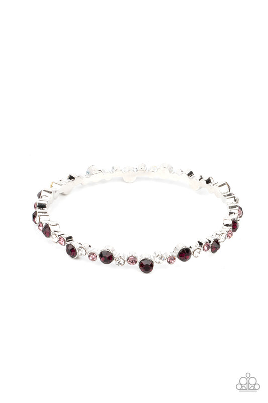 Twinkly Trendsetter - Purple, Dark Purple, & White Rhinestone Paparazzi Bangle Bracelet